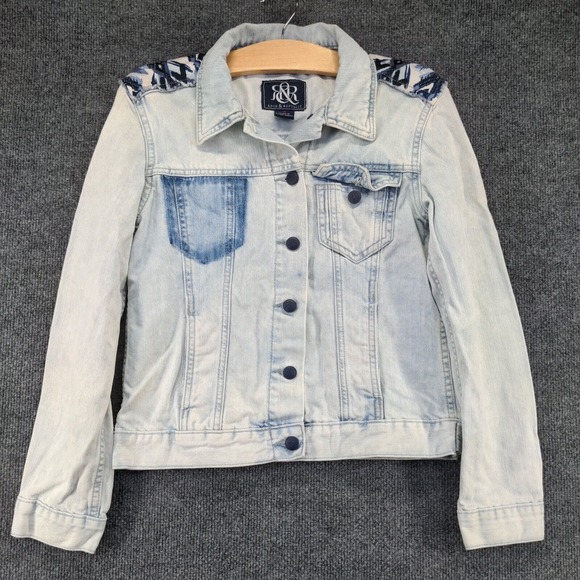 Rock & Republic Women's Hitchhiker Denim Jean Jacket Blue Small Light Wash - Picture 2 of 14